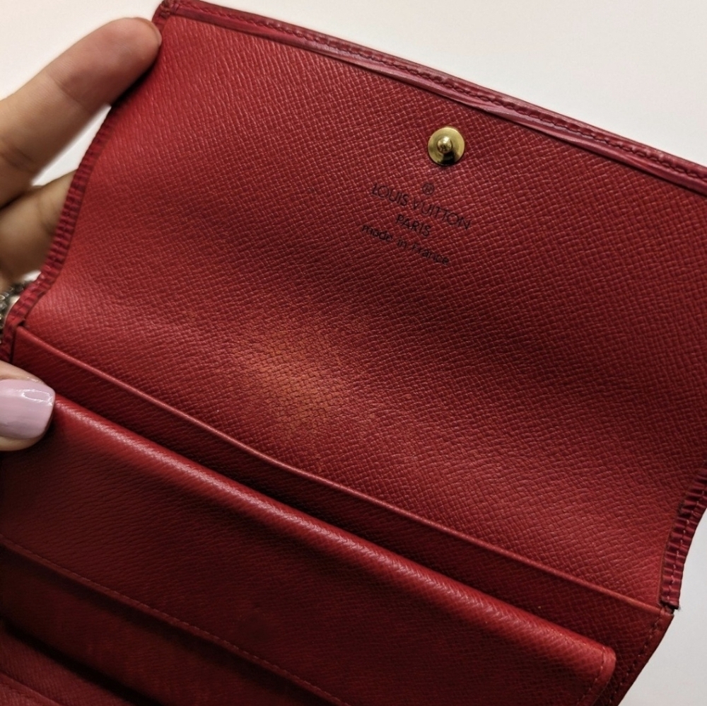 FINAL OFFER❣️Louis Vuitton❣️Authentic Red Epi CroSS-Wallet 🌟 SPO022 FRANCE 2002 - Picture 10 of 15